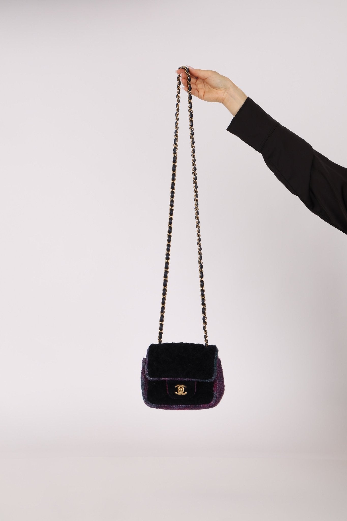 Chanel 2021 Tweed Turnlock Mini Square Flap Bag - FashioNica