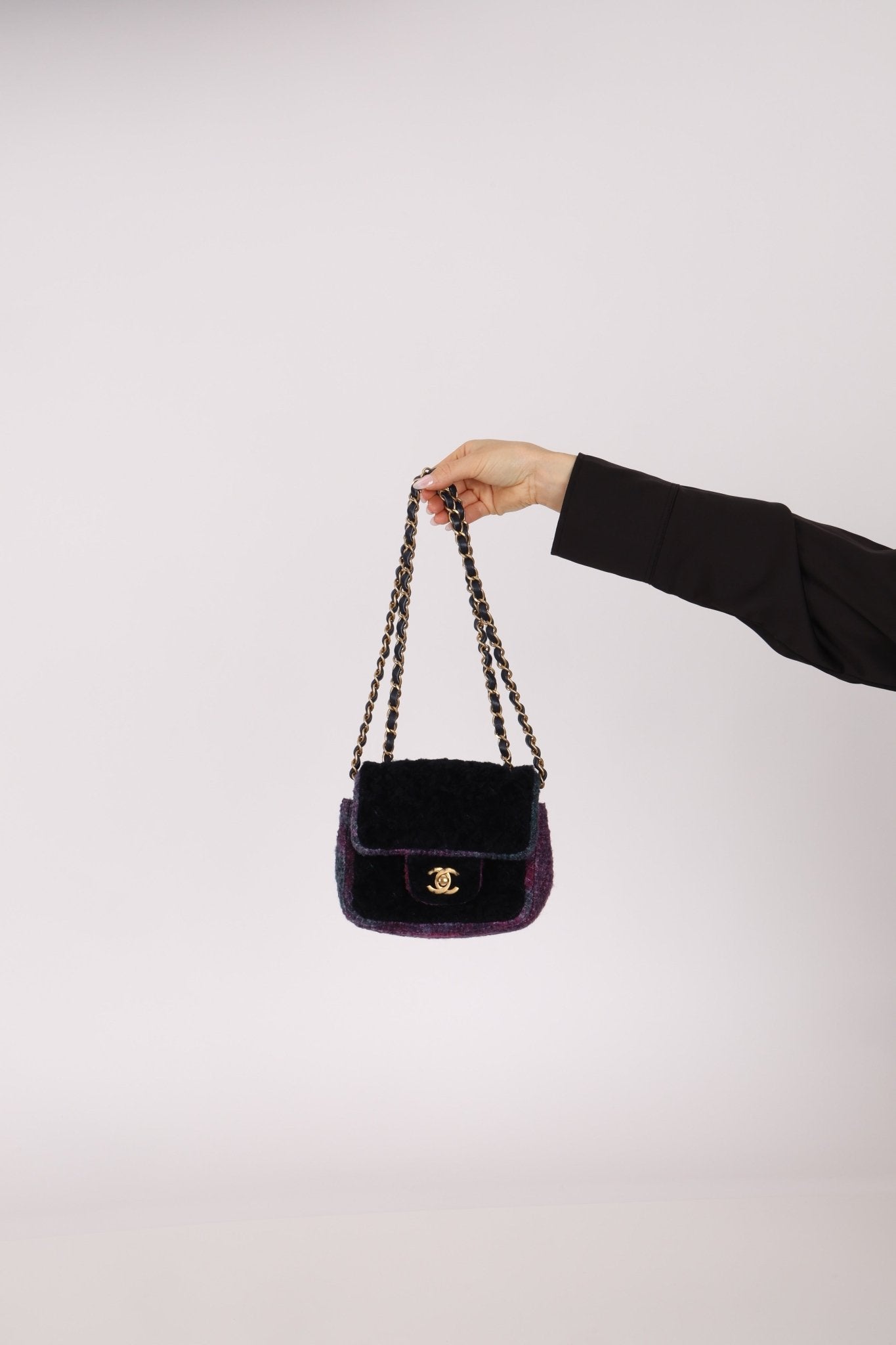 Chanel 2021 Tweed Turnlock Mini Square Flap Bag - FashioNica