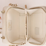 Chanel 2021 White Caviar Top Handle Small Vanity Crossbody with Chanel Mirror - FashioNica