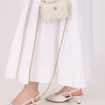 Chanel 2021 White Caviar Top Handle Small Vanity Crossbody with Chanel Mirror - FashioNica
