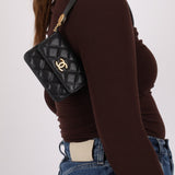 Chanel 2022 Caviar Quilted Twist Your Buttons Coin Purse With Chain - FashioNica