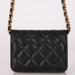 Chanel 2022 Caviar Quilted Twist Your Buttons Coin Purse With Chain - FashioNica