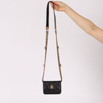 Chanel 2022 Caviar Quilted Twist Your Buttons Coin Purse With Chain - FashioNica