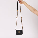 Chanel 2022 Caviar Quilted Twist Your Buttons Coin Purse With Chain - FashioNica