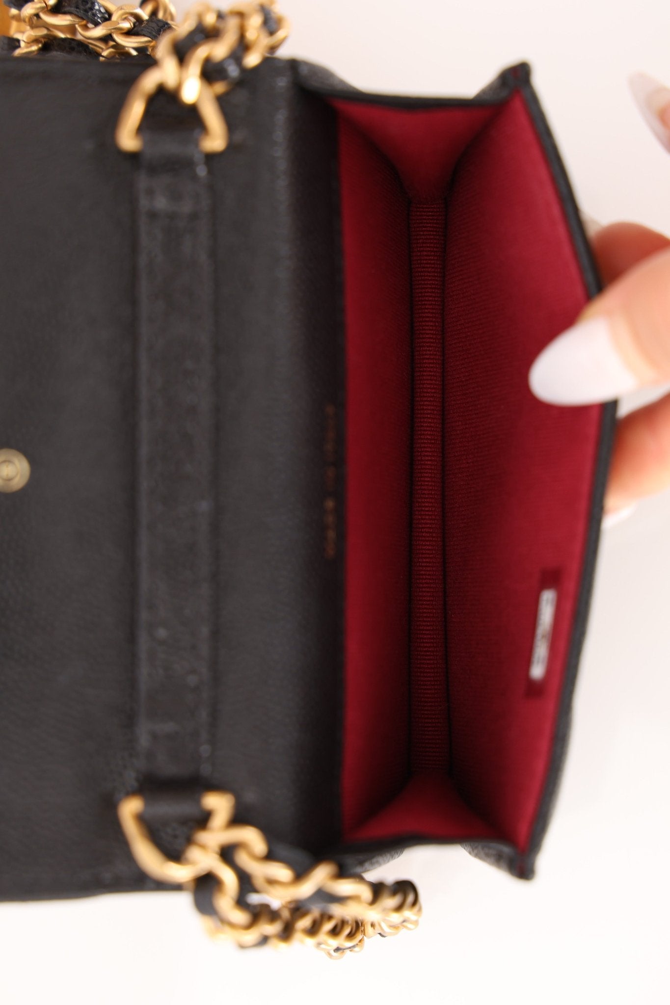 Chanel 2022 Caviar Quilted Twist Your Buttons Coin Purse With Chain - FashioNica