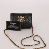 Chanel 2022 CC on CC Sheepskin Card Holder on Chain - FashioNica