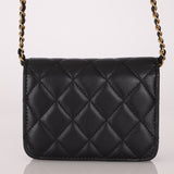 Chanel 2022 CC on CC Sheepskin Card Holder on Chain - FashioNica