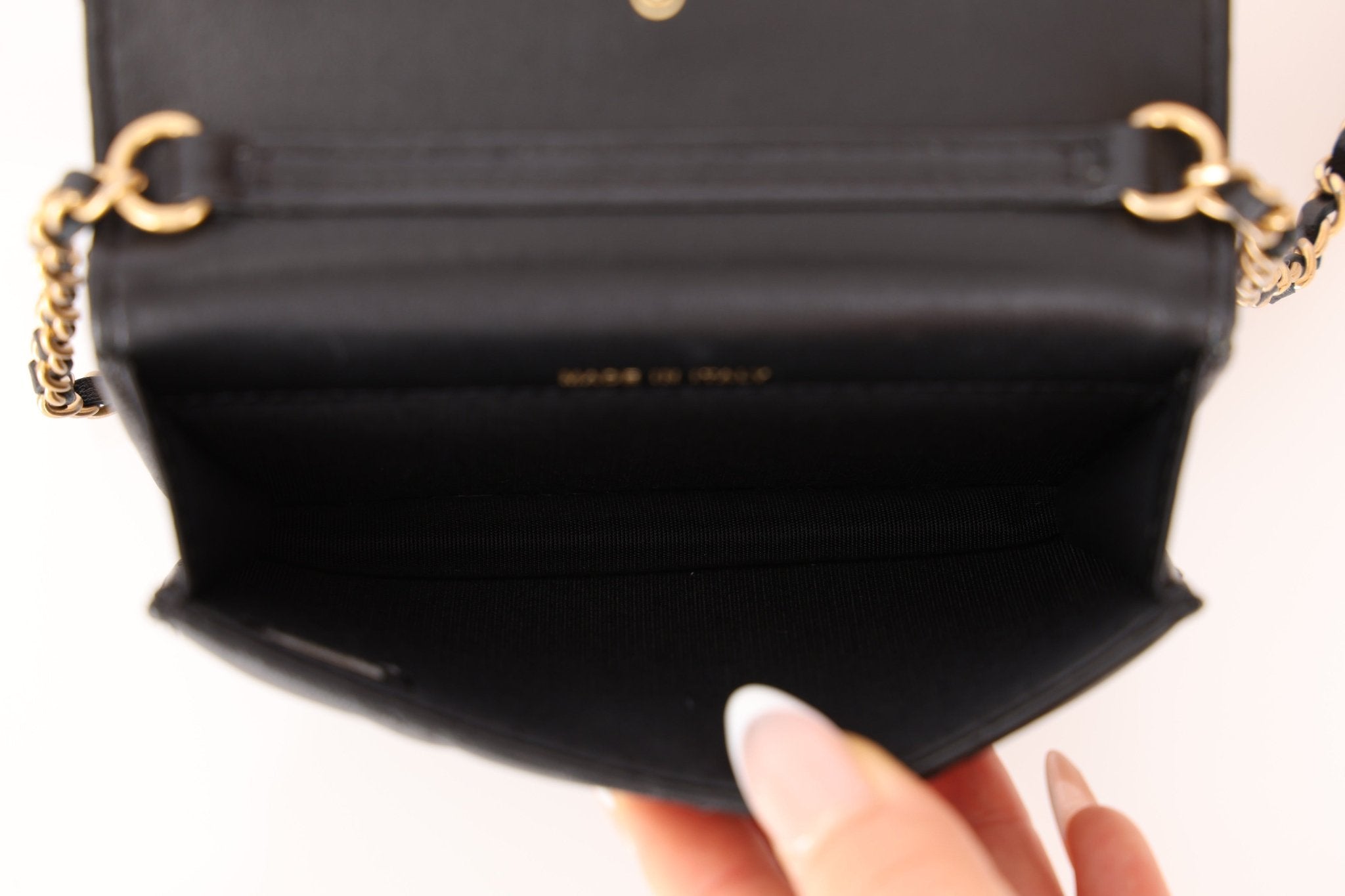 Chanel 2022 CC on CC Sheepskin Card Holder on Chain - FashioNica