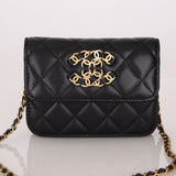 Chanel 2022 CC on CC Sheepskin Card Holder on Chain - FashioNica
