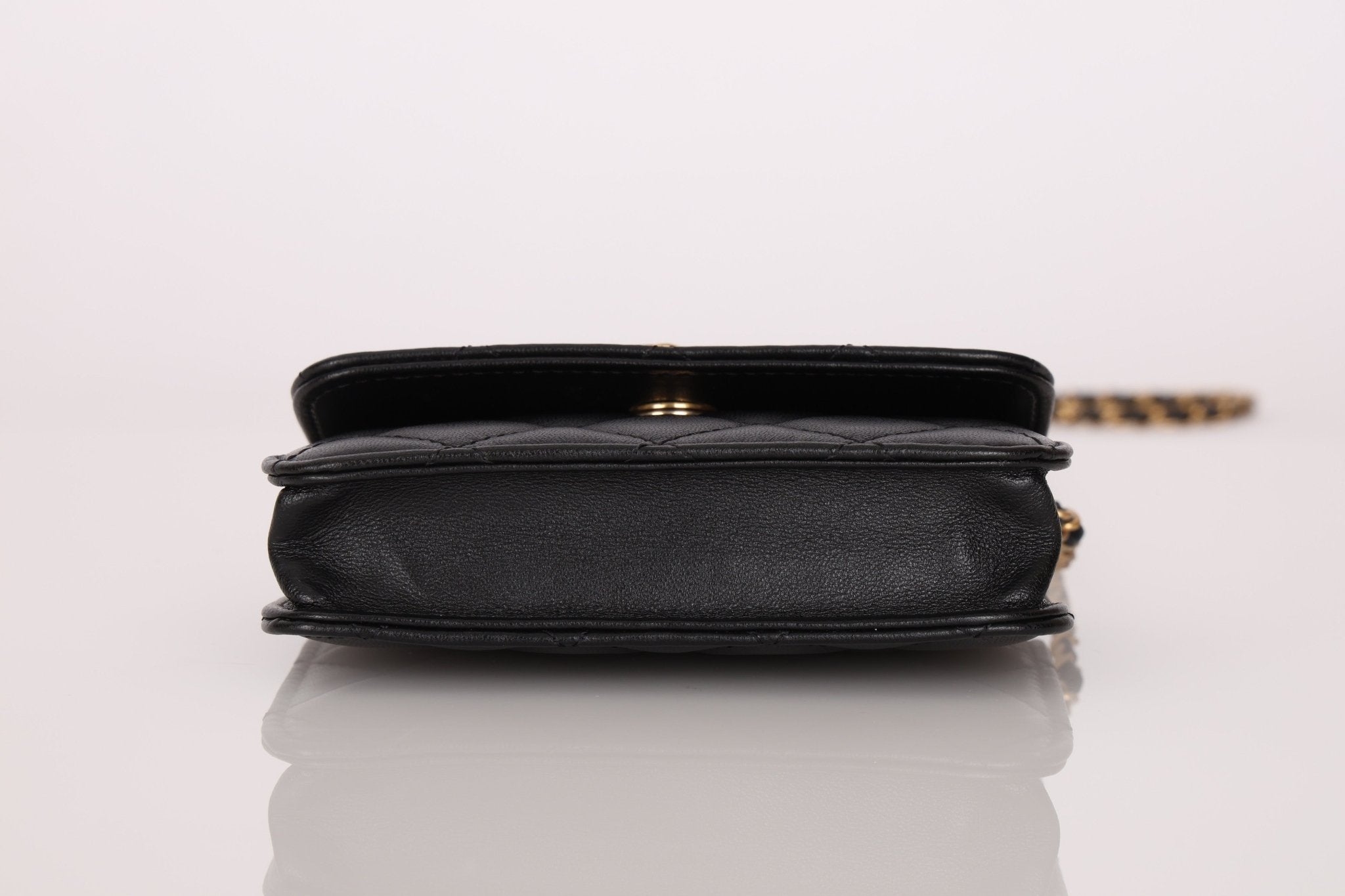 Chanel 2022 CC on CC Sheepskin Card Holder on Chain - FashioNica