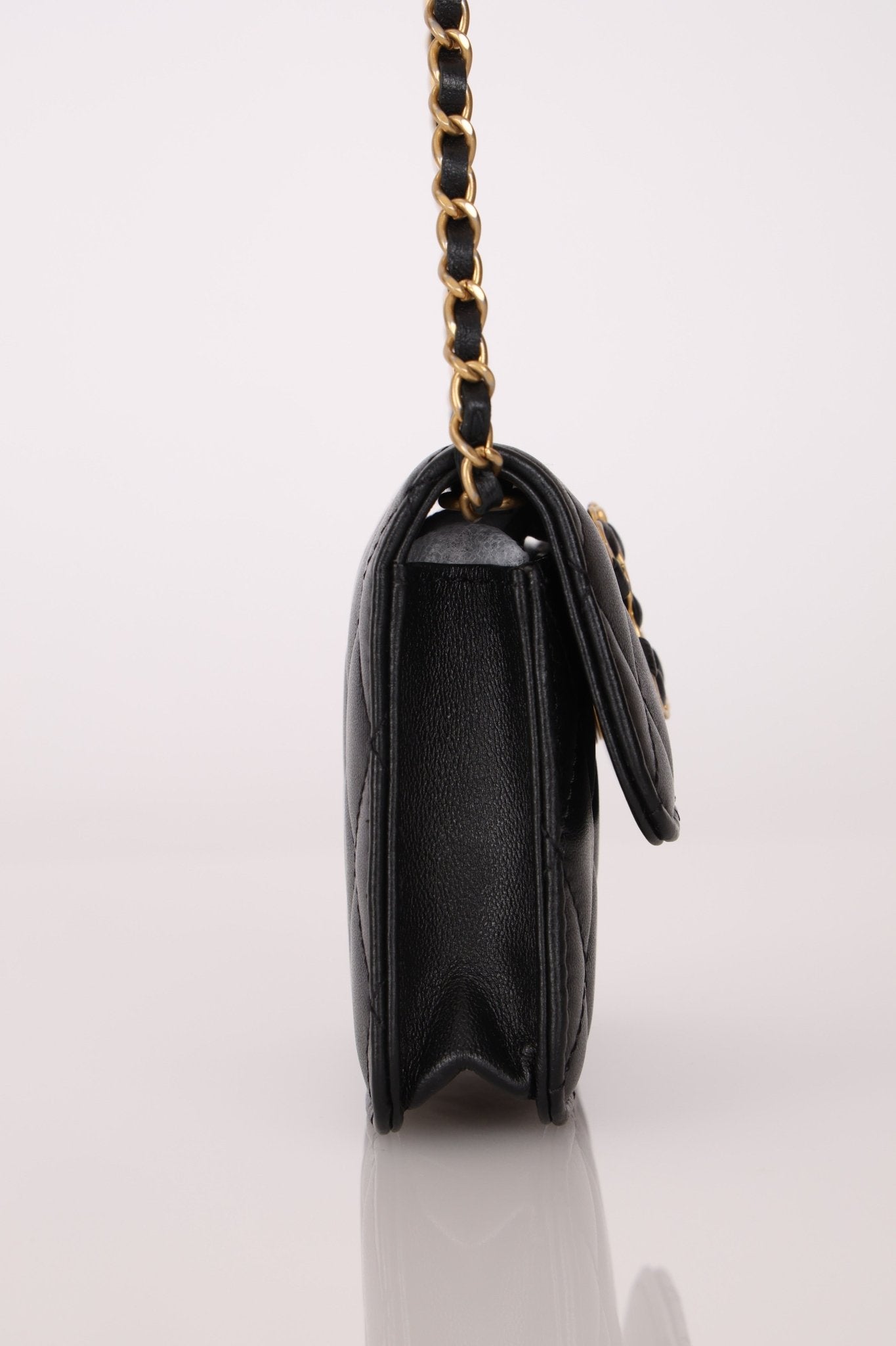 Chanel 2022 CC on CC Sheepskin Card Holder on Chain - FashioNica