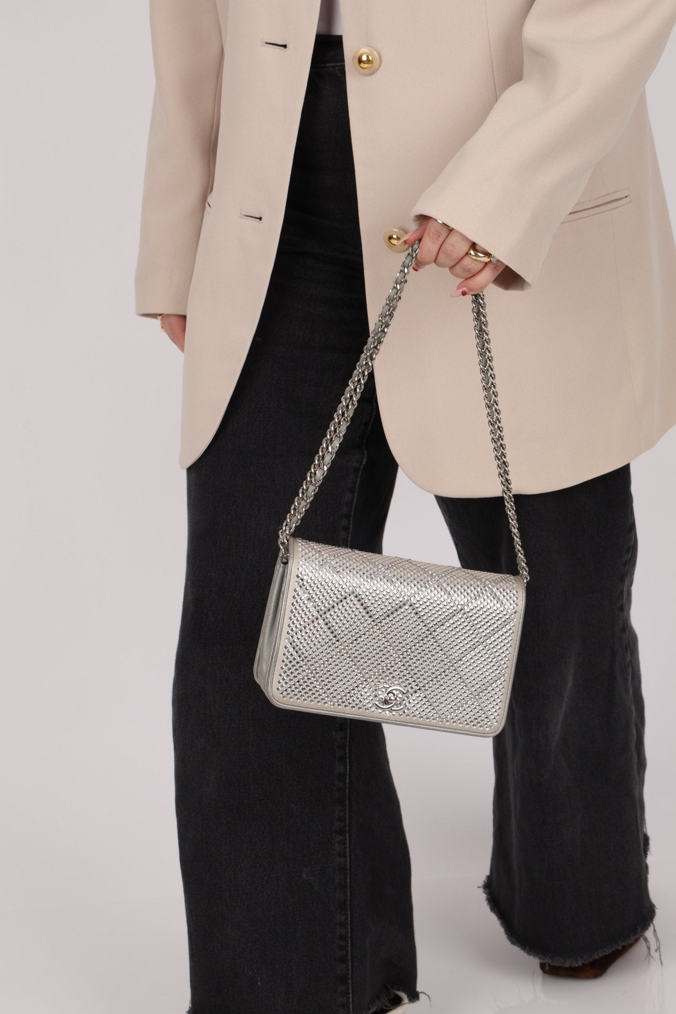 Chanel 2022 Crystal Studded Wallet on Chain - FashioNica