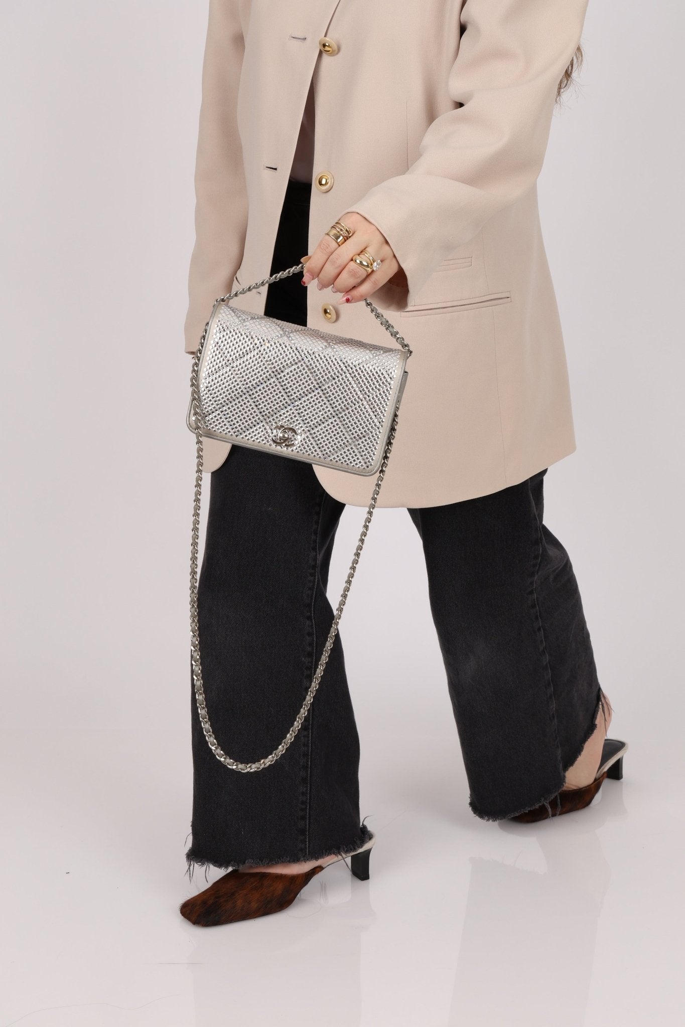 Chanel 2022 Crystal Studded Wallet on Chain - FashioNica