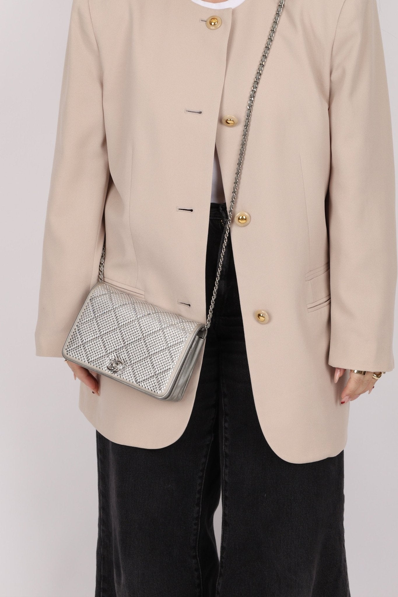 Chanel 2022 Crystal Studded Wallet on Chain - FashioNica