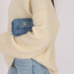 Chanel 2022 Denim Quilted Denim Mood Clutch on Chain - FashioNica