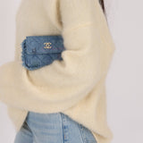 Chanel 2022 Denim Quilted Denim Mood Clutch on Chain - FashioNica