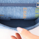 Chanel 2022 Denim Quilted Denim Mood Clutch on Chain - FashioNica