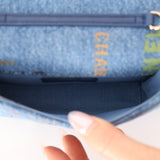 Chanel 2022 Denim Quilted Denim Mood Clutch on Chain - FashioNica