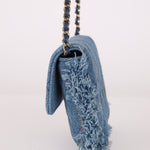 Chanel 2022 Denim Quilted Denim Mood Clutch on Chain - FashioNica