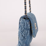 Chanel 2022 Denim Quilted Denim Mood Clutch on Chain - FashioNica