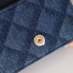 Chanel 2022 Denim Shadow Quilted Cardholder Chain Belt Bag - FashioNica