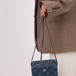 Chanel 2022 Denim Shadow Quilted Mini Camera Bag - FashioNica