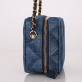 Chanel 2022 Denim Shadow Quilted Mini Camera Bag - FashioNica