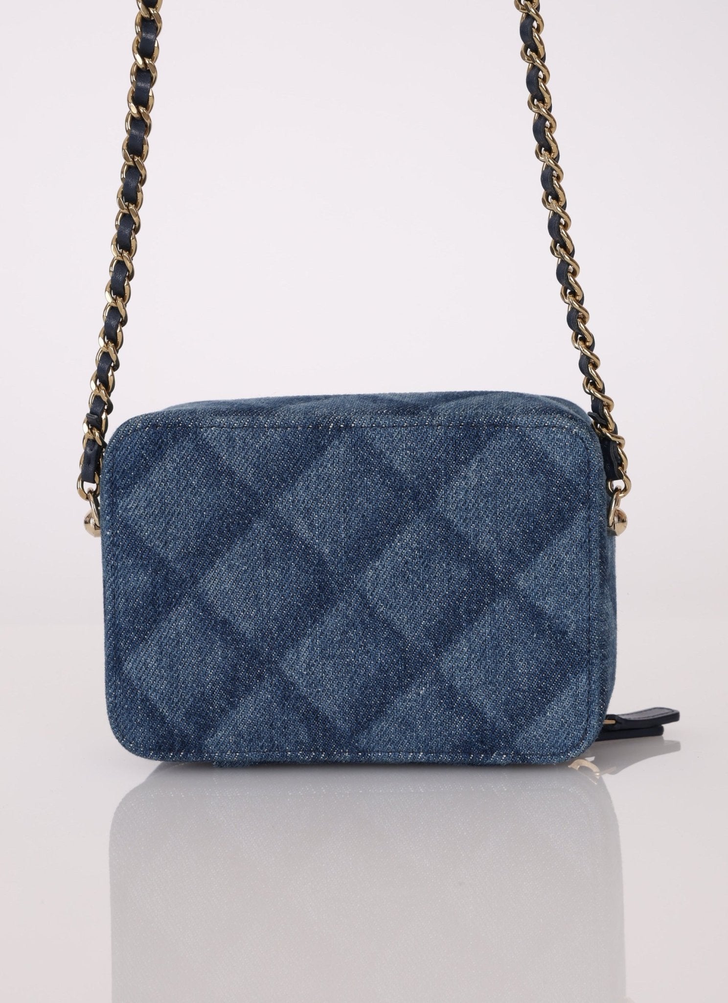 Chanel 2022 Denim Shadow Quilted Mini Camera Bag - FashioNica