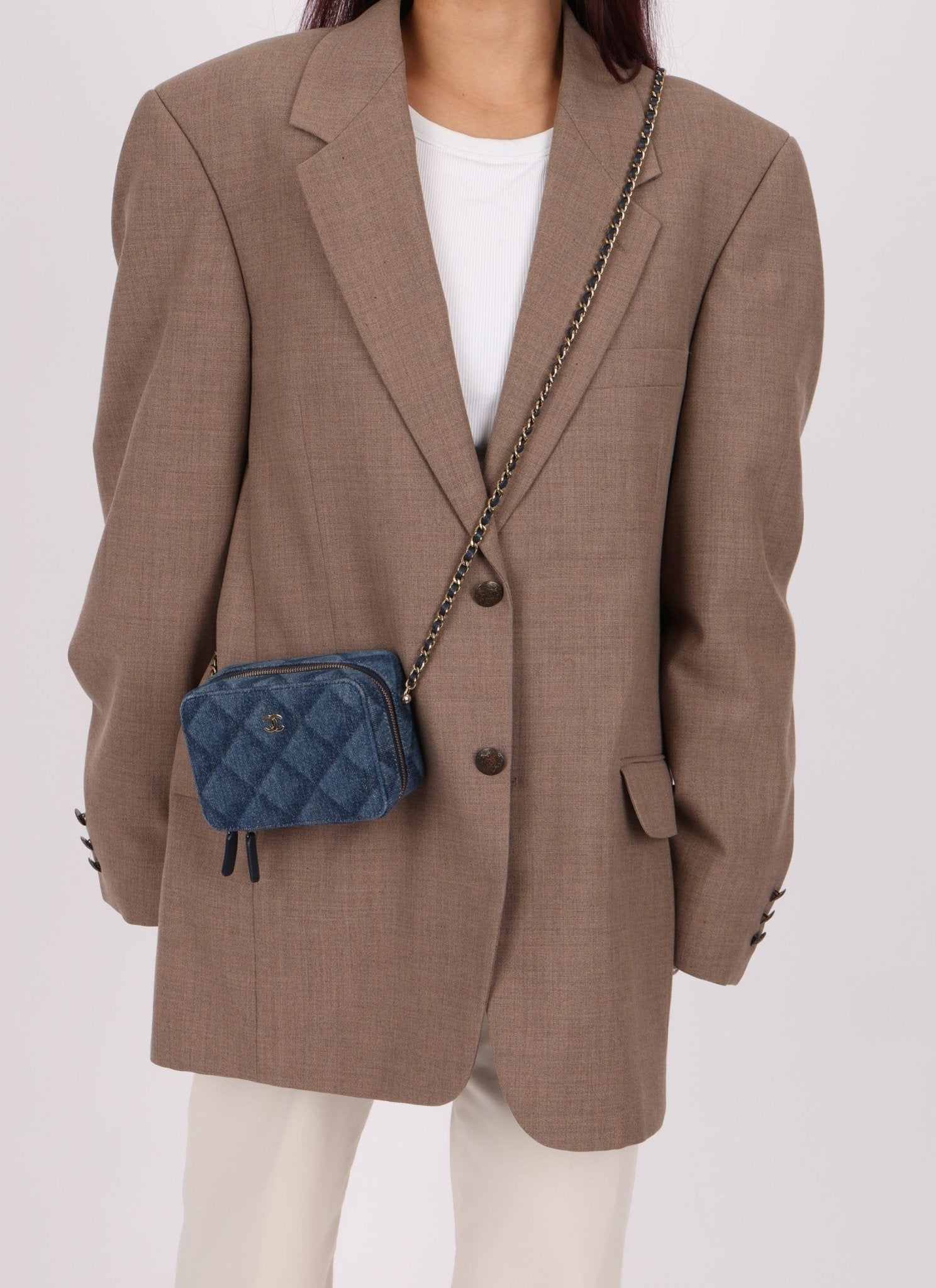 Chanel 2022 Denim Shadow Quilted Mini Camera Bag - FashioNica