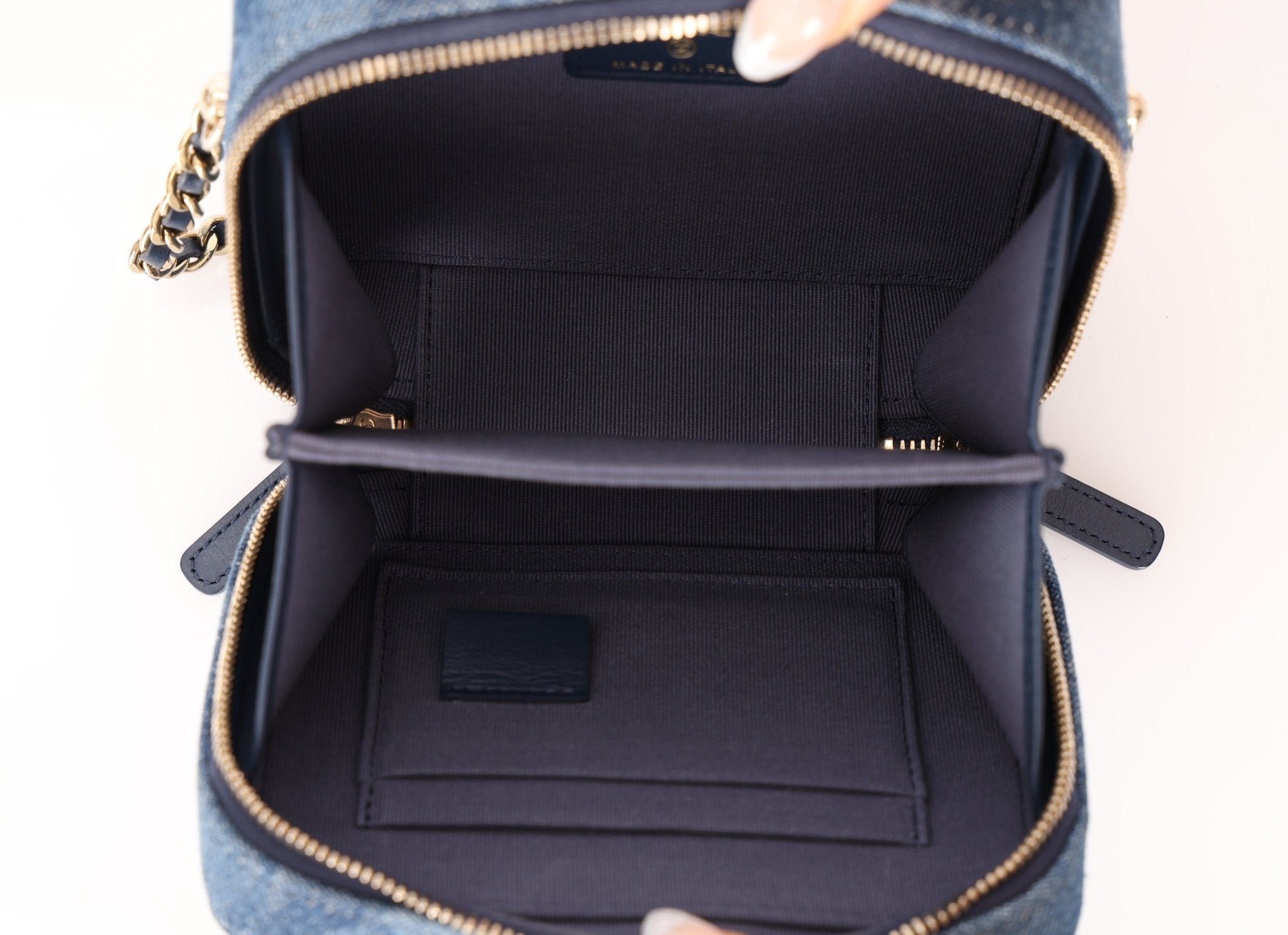 Chanel 2022 Denim Shadow Quilted Mini Camera Bag - FashioNica