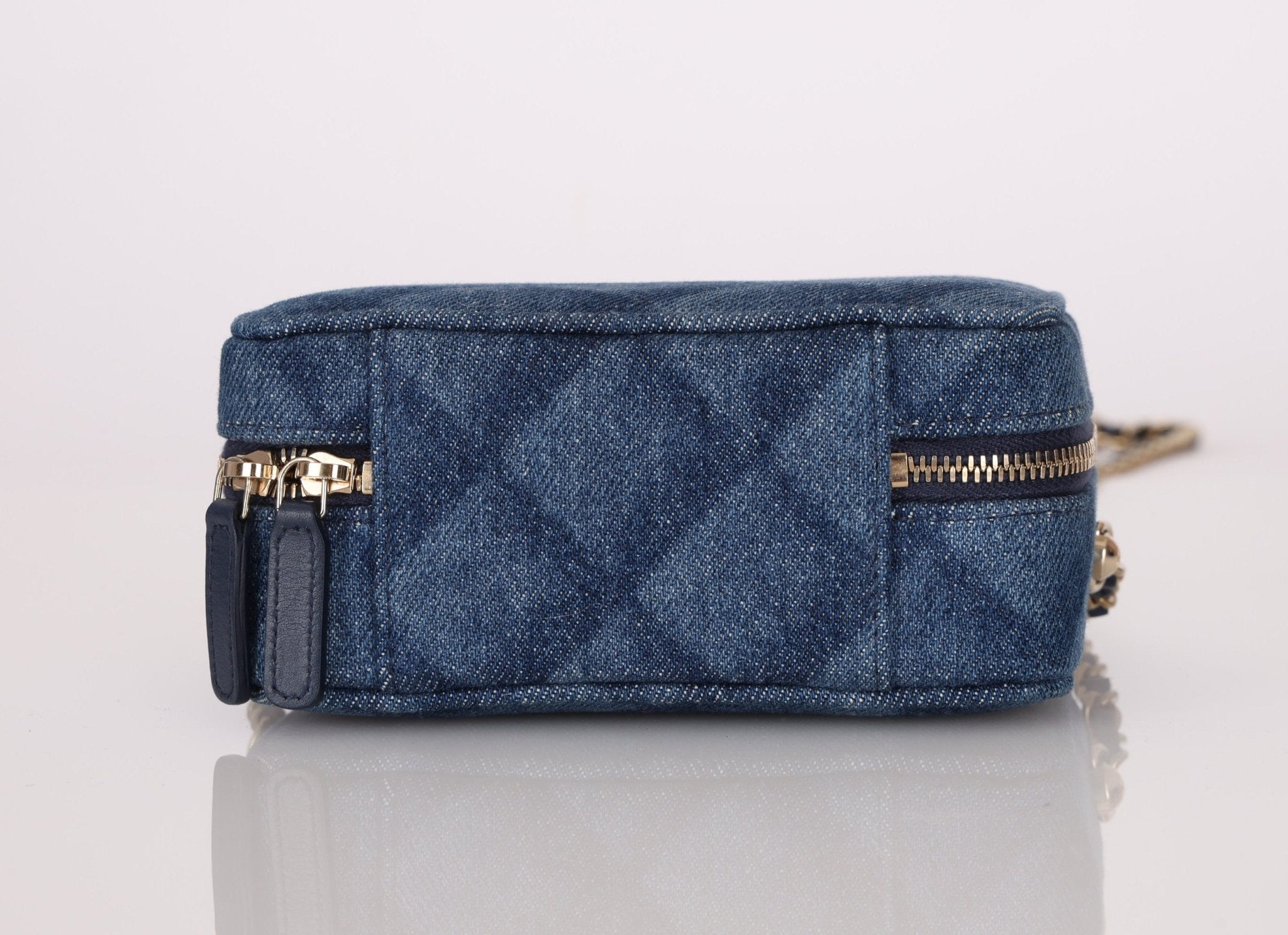 Chanel 2022 Denim Shadow Quilted Mini Camera Bag - FashioNica