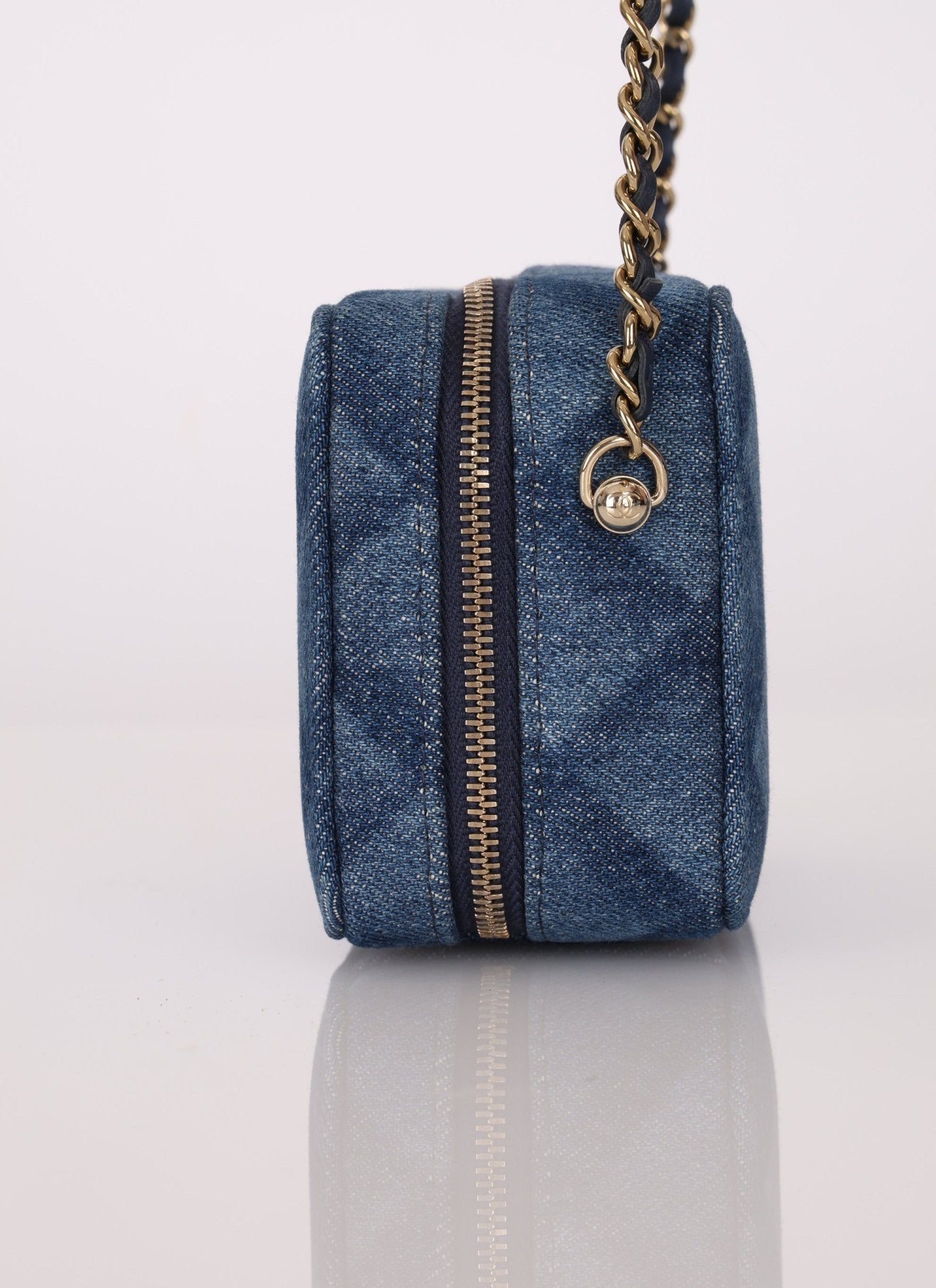 Chanel 2022 Denim Shadow Quilted Mini Camera Bag - FashioNica