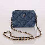 Chanel 2022 Denim Shadow Quilted Mini Camera Bag - FashioNica
