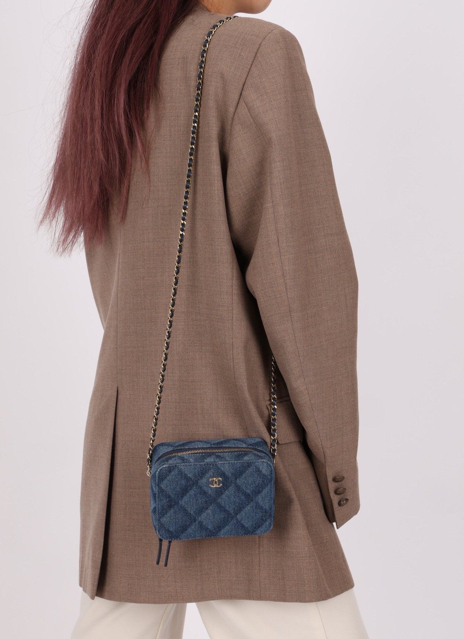 Chanel 2022 Denim Shadow Quilted Mini Camera Bag - FashioNica