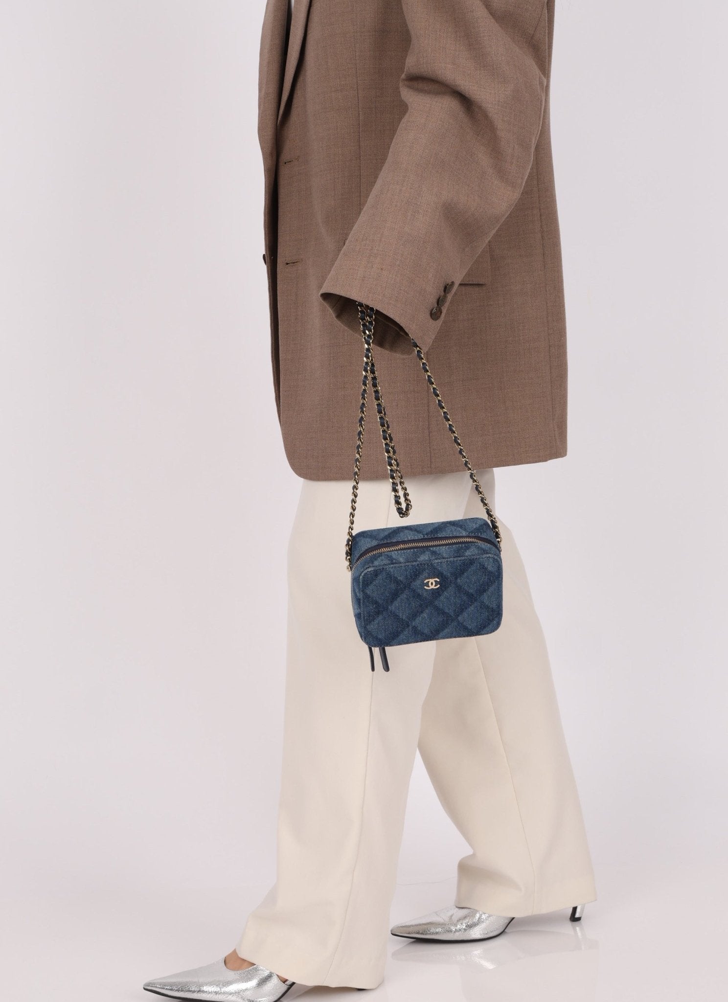 Chanel 2022 Denim Shadow Quilted Mini Camera Bag - FashioNica