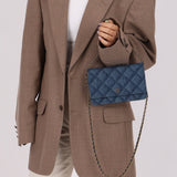 Chanel 2022 Denim Shadow Quilted Wallet on Chain - FashioNica