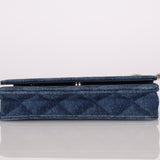 Chanel 2022 Denim Shadow Quilted Wallet on Chain - FashioNica