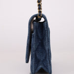 Chanel 2022 Denim Shadow Quilted Wallet on Chain - FashioNica