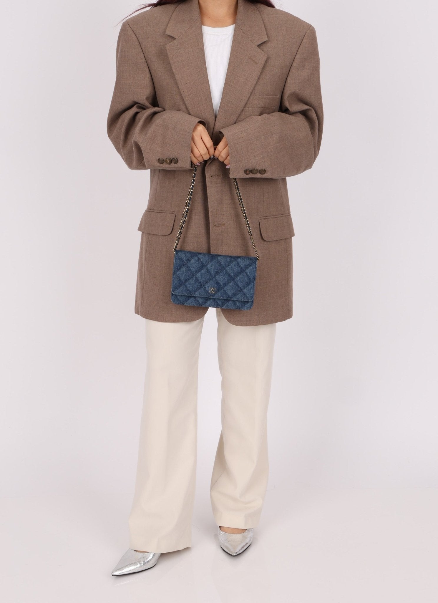 Chanel 2022 Denim Shadow Quilted Wallet on Chain - FashioNica