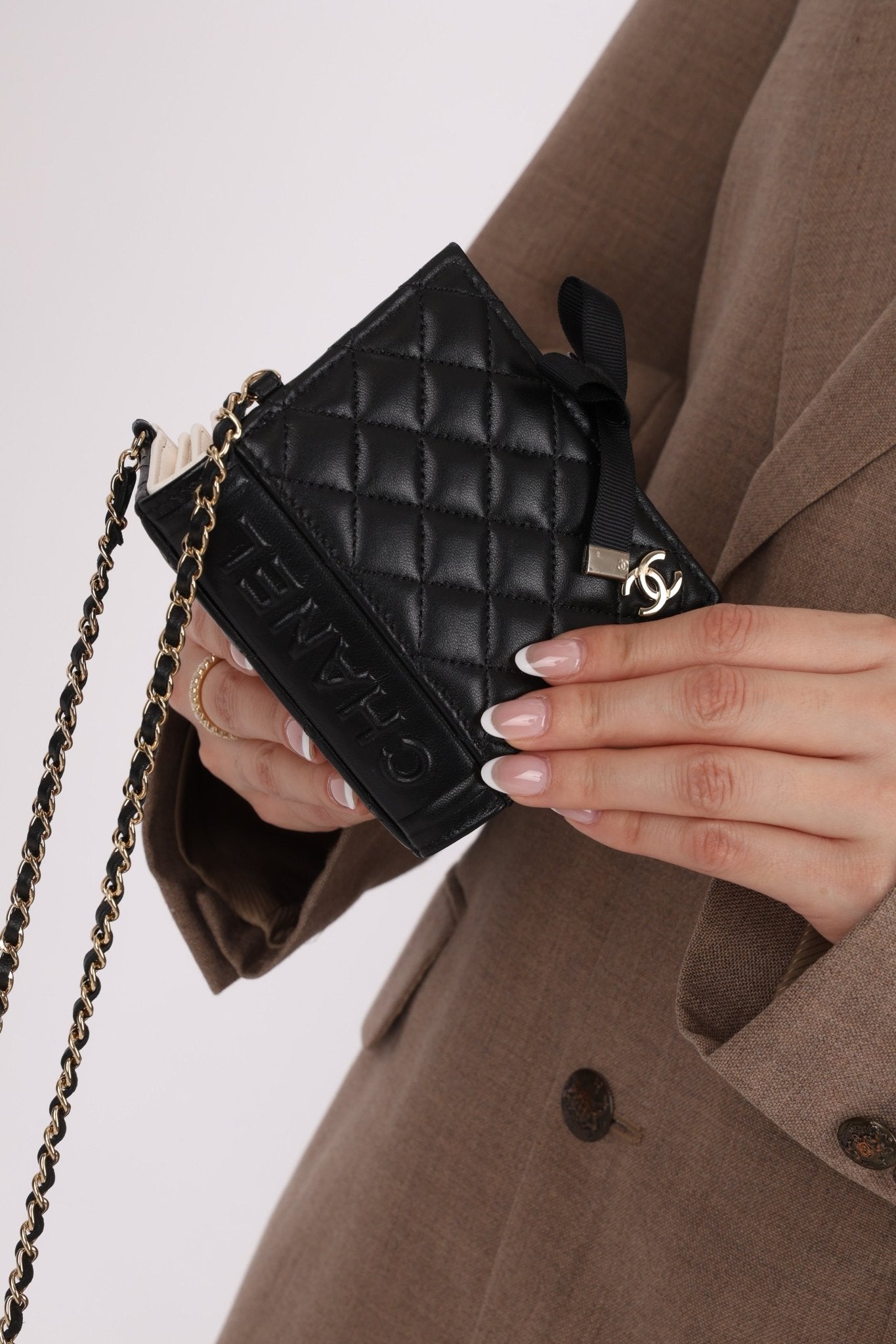 Chanel 2022 Lambskin Book Cardholder on Chain - FashioNica