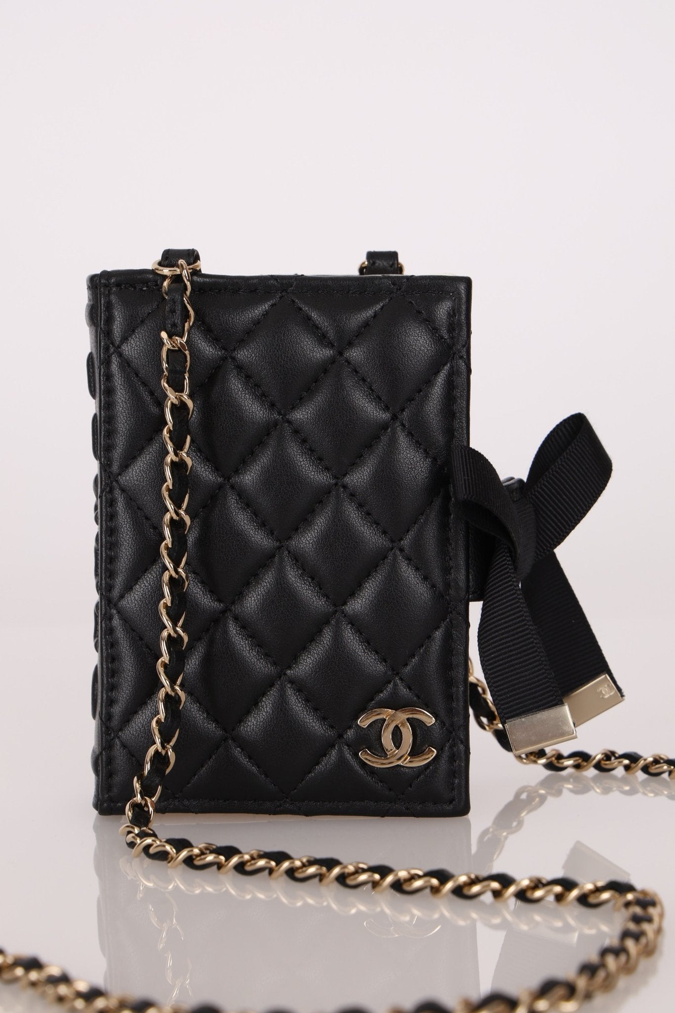 Chanel 2022 Lambskin Book Cardholder on Chain - FashioNica