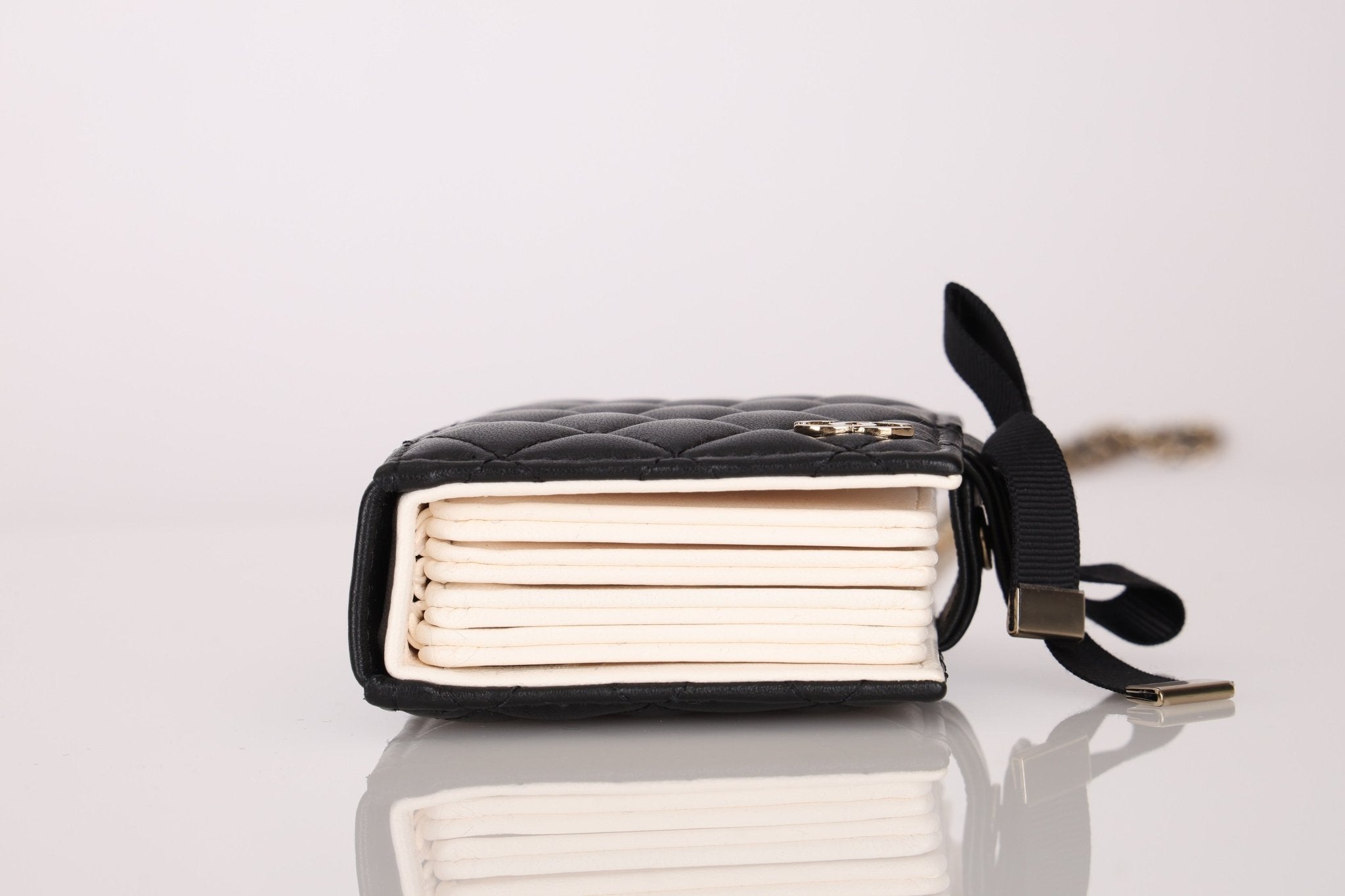 Chanel 2022 Lambskin Book Cardholder on Chain - FashioNica