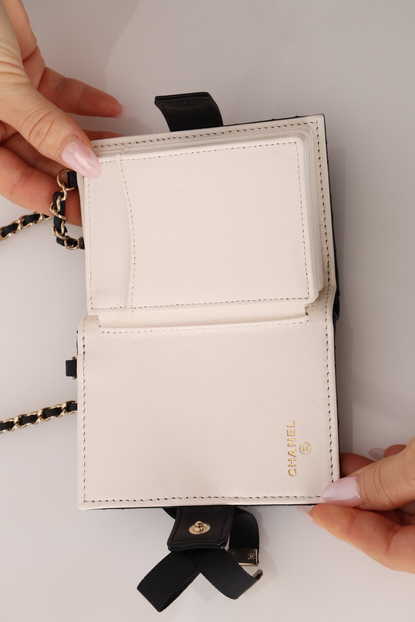 Chanel 2022 Lambskin Book Cardholder on Chain - FashioNica