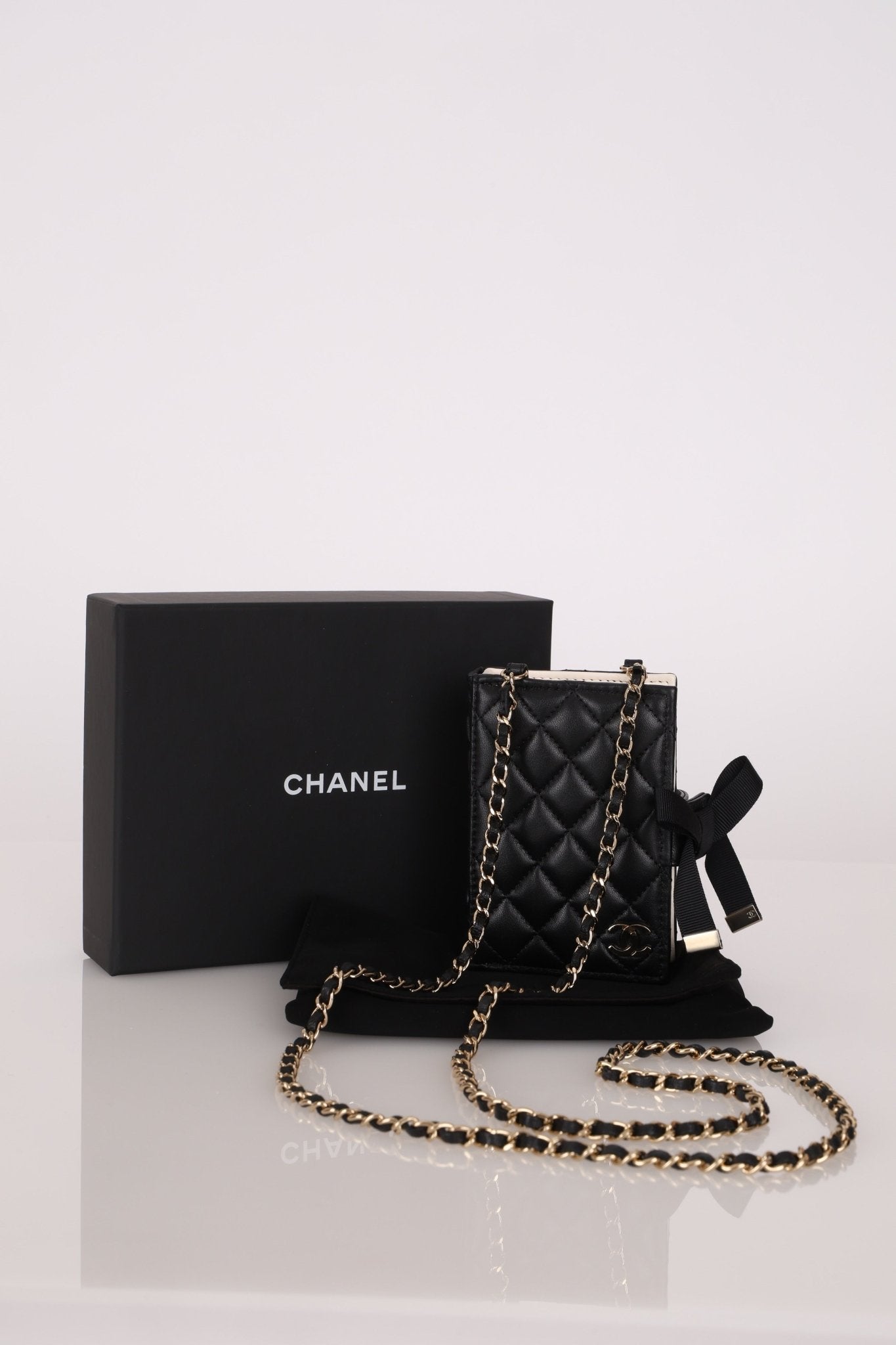 Chanel 2022 Lambskin Book Cardholder on Chain - FashioNica