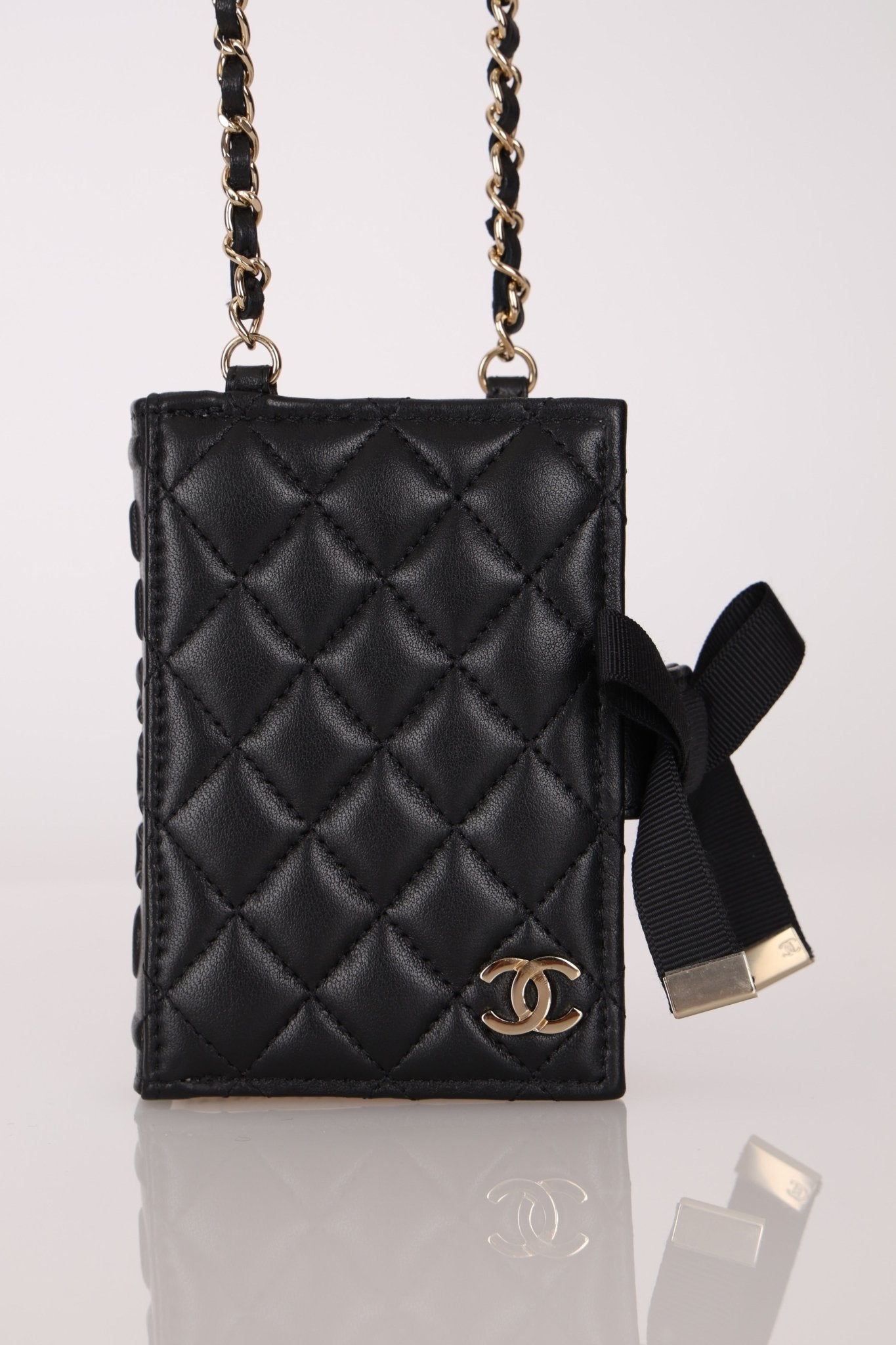Chanel 2022 Lambskin Book Cardholder on Chain - FashioNica