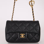 Chanel 2022 Quilted Mini Lambskin Heart Charms Flap Bag - FashioNica