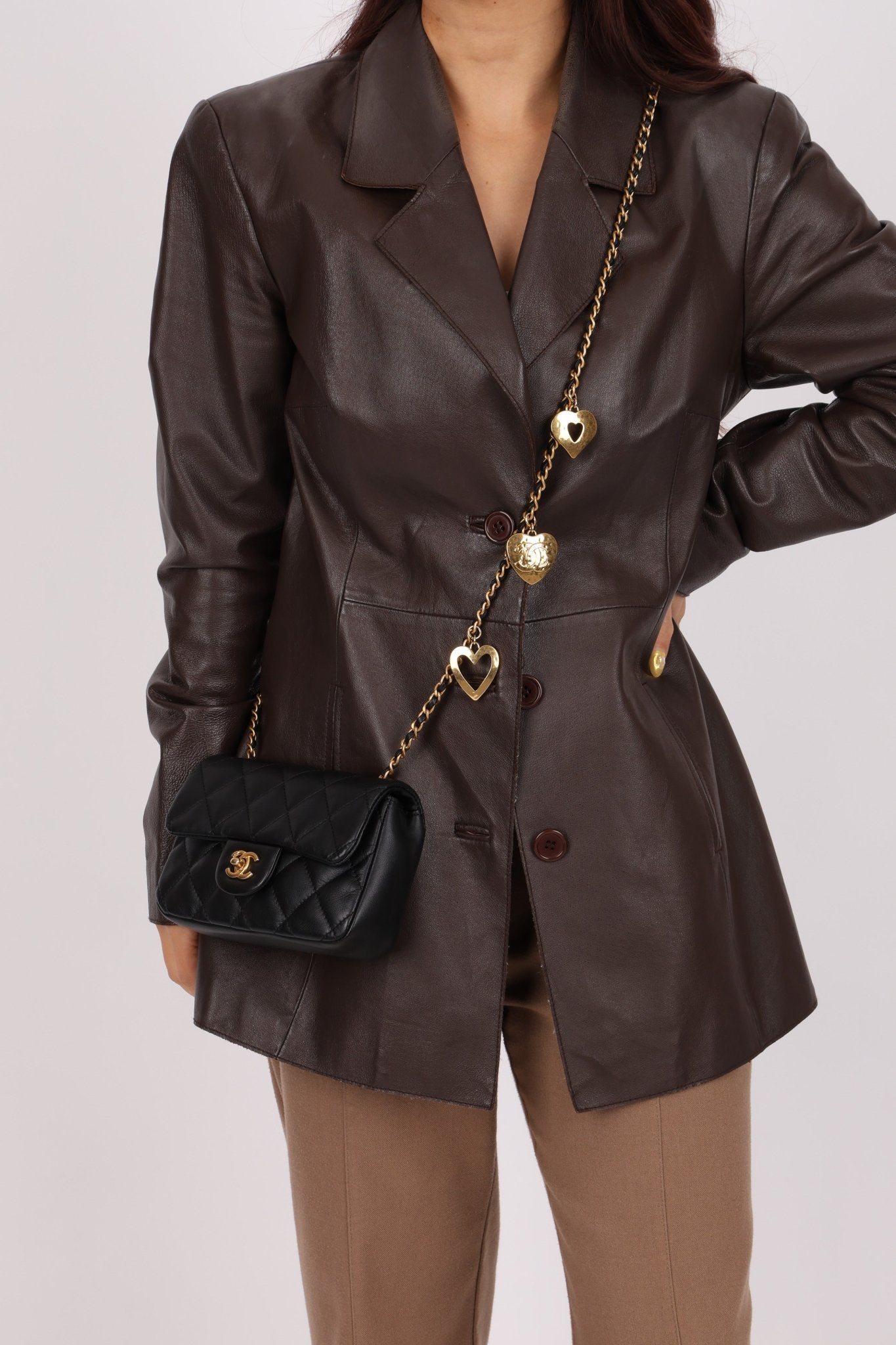 Chanel 2022 Quilted Mini Lambskin Heart Charms Flap Bag - FashioNica