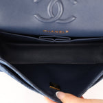 Chanel 2022 Quilted Trompe L'oeil Denim Small Classic Flap GHW - FashioNica