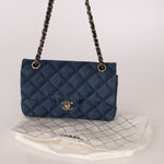 Chanel 2022 Quilted Trompe L'oeil Denim Small Classic Flap GHW - FashioNica