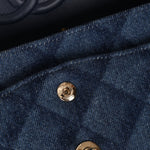 Chanel 2022 Quilted Trompe L'oeil Denim Small Classic Flap GHW - FashioNica